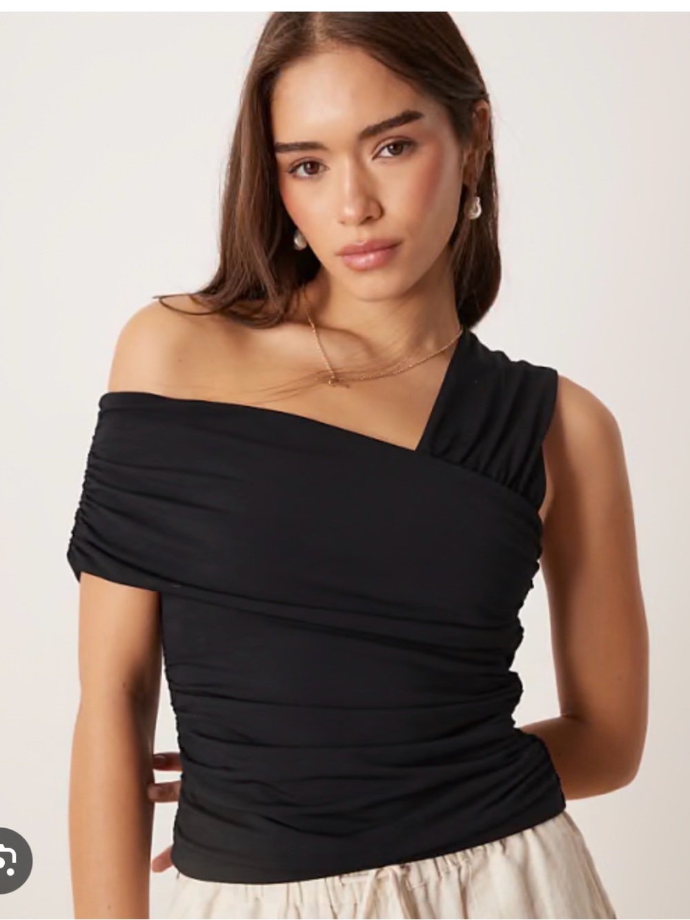 Abercrombie & Fitch modal-blend collection Black Draped Top
